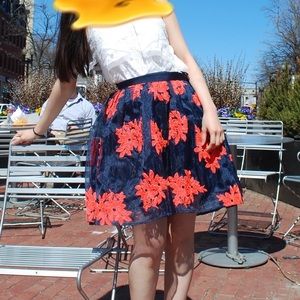 Anthropology embroidered skirt- xs